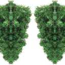 4 Pack Artificial Green Christmas Teardrop Door Swag DIY Xmas Wreath Garland Pine Swag Decor for Holiday Winter Wall Front Door Mantle Fireplace Indoor Outdoor Decor (Green, 18 inch)