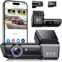 F8 Car Camera Dash Cam Front and Rear, 4K+1080P 170 Wide Angle Dual Dash Camera for Cars with 64GB Card,Wireless 5G WiFi&App Control,WDR/HDR Night Vision, 24H Parking Mode,Loop Recording