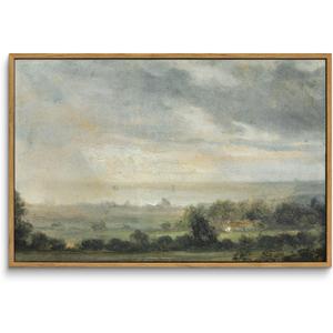 InSimSea Framed Canvas Wall Art Vintage Decor, Room Decor Vintage Landscape Artwork Home Wall Decor, Kitchen Office Farmhouse Bathroom decor, 16"x24" (High Cloudy Sky)