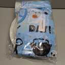 Blue Halloween Birthday Decorations,198pcs Ghost Party Decorations Tableware Happy Boo Day Plates Napkins Cups Tablecloth Banner Swirls,Topper,Balloon for boy Halloween Party Decorations,Serve 24