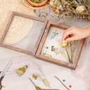 8x8 Shadow Box Frame with Linen Back - Sturdy Rustic Memory Display Case of Flower, Pictures, Medals and More, Rustic Brown