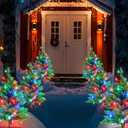 Upgraded 6-Pack 120 LED Solar Christmas Garden Stake Lights, Outdoor Waterproof Solar Xmas Tree Yard Stake Christmas Pathway Lights for Christmas Decorations Garden Yard Lawn Pathway (8 Modes)