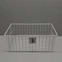 Freezer Basket Organizer, Refrigerator Metal Wire Storage Divider, Household Container Bins with Handles for Kitchen, Pantry, Cabinet, Closets - Pearl White (4, 16in x 9in x 7in)