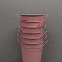 Irenare 12 Inch Vintage Galvanized Flower Bucket Metal Flower Vase Farmhouse French Bucket Planter Metal Floral Container for Party Table Centerpiece Weddings Home(Pink,6 Pcs)