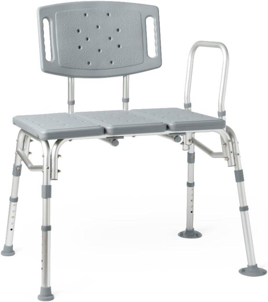 Medline Bariactric Tub Transfer Bench with Anti-Slip Suction Feet, Lightweight for Easy Movement, for Use as a Shower Bench or Bath Seat - 500lb Weight Capacity