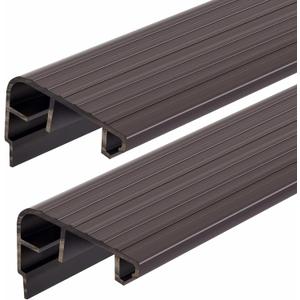 Pangda 2 Pcs 36 L Fixed Vinyl Sill Cap 1-5/32 Inches High Exterior Door Threshold Seal Replacement for Residential Door Trim-to-fit Fixed Vinyl Sill for Residential Entry Waterproof(Dark Brown)