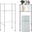 2 Tier Mini Fridge Shelf Over Fridge Storage Mini Fridge and Microwave Stand for College School Dorm Office Space Dorm Room Saver Supply, 18" D x 24" W x 52" H(Black)
