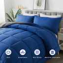 DOWNCOOL Blue/Grey Full Size Comforter Set - All Season Bedding with 2 Pillowcases - 3 Pieces Bed Set Down Alternative Comforter Set