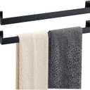 JOPOFI 2 Piece Towel Bar - 23.6 Inch Bathroom Towel Holder - Matte Black