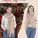Winter Scarf for Women Cashmere Feel Pashmina & Blanket Wrap Cozy Fashion Shawl Ideal Christmas & Holiday Gift (Camel)
