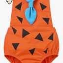 IWEMEK Kids Baby Caveman Costume Historical Stone Age Birthday Outfit Toddler Girls Halloween Cosplay Tutu Dress Photo Shoot, 70