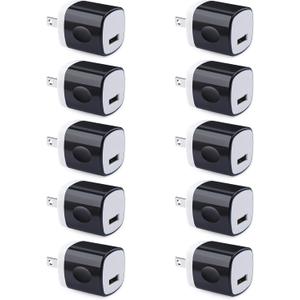 Wall Adapter 10 Pack,UorMe 1A 5V Single Port Charger Power USB Plug Charging Cube Block Box Compatible iPhone 14 13 12 SE 11, Galaxy S23 Ultra S22 S21 FE S10e S9 A13 A03s A71 A51 Note20 Google 8A 7A