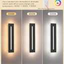 EDISHINE Upgraded 23.6" Led Modern Outdoor Wall Light, Dimmable Linear Exterior Wall Sconce, Adjustable Color Temperature, IP65 Waterproof, Long Exterior Lighting Fixtures for Garage, Porch, 2 Pack