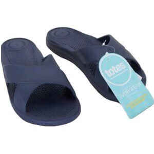 Totes Molded Cross Slide Sandals with Everywear in Blue NEW Size 10