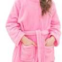 Doctor Unicorn Soft Hooded Rainbow Bathrobe Sleepwear for Girls. Usedb. Size Medium