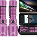 Banral Flashlights High Lumens Rechargeable, Super Bright Long Range Small Powerful Flashlight, 6 Modes LED Tactical Pocket Waterproof Flash Light for Home Emergency (2, Purple)