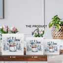 Howdy Christmas Western Cactus Cowgirl Boots Wooden Box Sign, Country Christmas Wood Signs For Home Office Desk Shelf Table Decor, Western Decorations, 6x6 Inch (color-8)