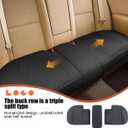 Leather Car Seat Cover, Vehicle Rear Bottom Seat Protector Pad, Full Surrounded Waterproof Auto Seat Protective Cushion with Storage Pocket, Universal Fit（Black）