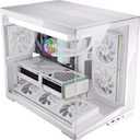 ESGAMING Zero M- ATX PC Case Mini-Tower Airflow Computer Gaming Case | 8° Slanted Base | Panoramic View | Fully Ventilated | White-No Fan