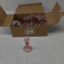 12pcs Taper Candle Holders, Candlestick Holders, Glass Candle Holder - Vintage Flower Design Candle Holders for Wedding, Baby Shower & Mother's Day Decorations (Pink) 