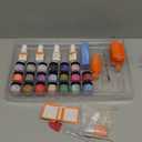 Modelones 20 Colors Dip Powder Nail Kit, Spring Summer Neon Orange Blue Black Pink Purple DIY Manicure Dipping Powder Kit Starter Set System with Activator Base Top Coat Gifts for Women (Beige)