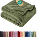 Ultra Soft Fleece Blanket Twin Size - Flannel Fleece Luxury Twin Blanket - Lightweight for Couch Bed Chair - Thick, Warm and Breathable - All Season Cozy Fuzzy, Anti-Static Microplush Bedding, Olive