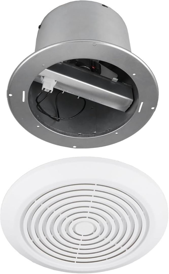 V2262-50 7 Inch Bathroom Exhaust Fan, 50 CFM Quiet Bathroom Vent Fan, 1.0 Sones Low Noise Fans for Ceiling, Kitchen Exhaust Fan, Garage Ceiling Fan for Mobile Home, Laundry