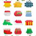 36 Pcs Christmas Mini Push pop Keychain Bubble Squeeze Sensory Fidget Toys, Anxiety Stress Reliever Hand Toys,Party Favors Supplies Christmas Idea Gifts for Kids Adults