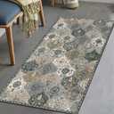 Lahome Moroccan Trellis Small Area Rug, 2x4 Rugs for Entryway Non-Slip Vintage Ultra-Thin Washable Indoor Door Mat Distressed Throw Carpet for Bathroom Kitchen Bedroom, Grey