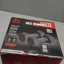 RBX Vinyl Coated Hand Weight Dumbbell Set - Hex Shaped, Roll Free for Body Building/Sculpting/Strength Training Exercise, 10 Lb Each, Set of 2, (Aqua)