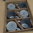 famiware Coffee Mugs Set of 6, Nebula 14oz Coffee Mugs, Ceramic Cup Set with Handle for Latte, Tea, Milk, Cappuccino, Cocoa, Dark Gray