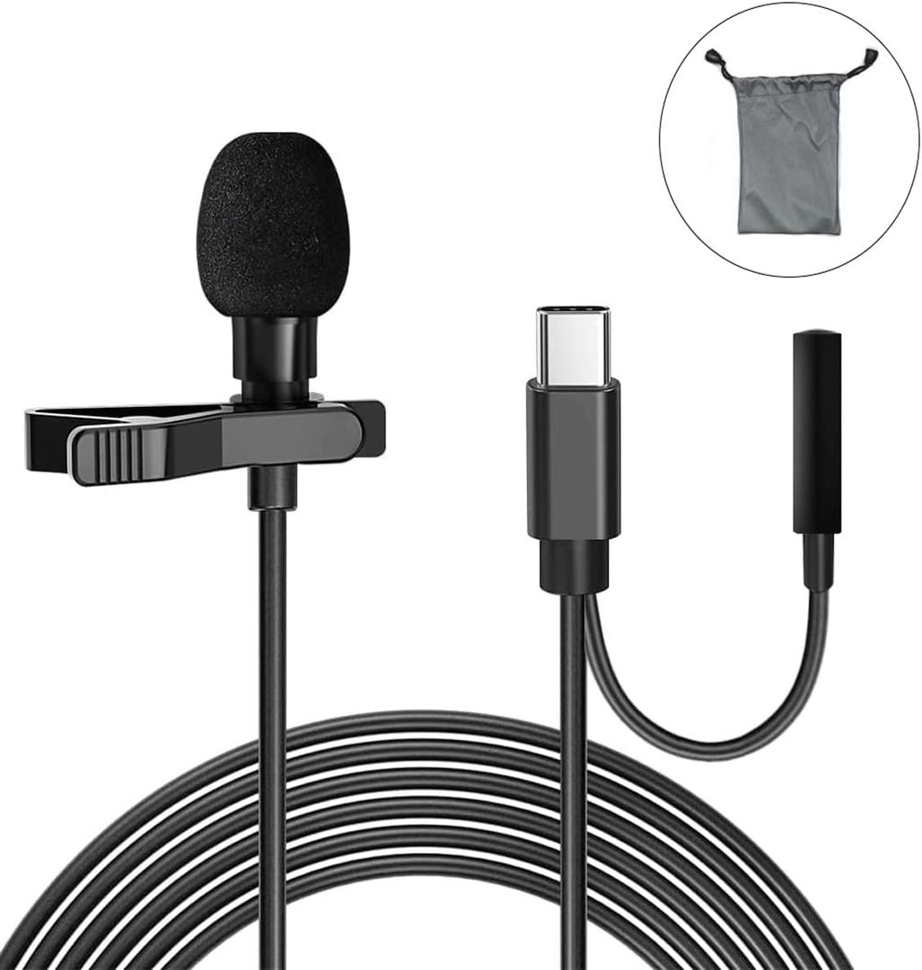 UDEE Microphone Lavalier Microphone Type-c Phone Microphone with Listening Interface Mini Portable for Live, Interview, Meeting and Other Scenarios