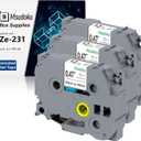 3-Pack TZ Tape 12mm 0.47 x 26.2 Laminated White Tape Compatible for Brother Label Maker Cassette for PT PTH110 PTD410 Black on White