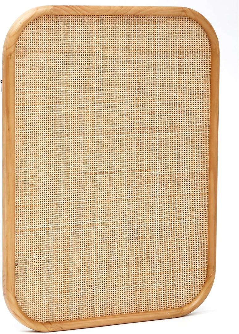 Wonderjune Vintage Framed PinBoard Linen Display Bulletin Board Large Cork Fabric Picture Photo Memo Pinboard Fancy Ornate Decorative Vision Board for Wall(Rectangle,20'' X 26'',Natural), 26" x 19.7"