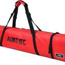 AUMTISC Fully Padded Ski Bag, Single Ski Travel Bags to Transport Skis Gear with Pocket and Adjustable Shoulder Strap, 170 185 cm