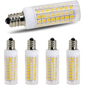 E11 led Bulb 75w 100w Halogen Bulbs Replacement, JD T4 e11 Mini Candelabra Base 110V 120V 130 Voltage Input Light Bulbs, Daylight White 6000K Pack of 4