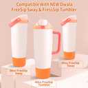 2 x 2PCS Silicone Boots for Owala FreeSip Sway 30oz, 40oz, and FreeSip Tumbler 40oz Bottles, Anti-Slip Protective Sleeve, Enhances Stability & Prevents Scratches, Orange (Orange)