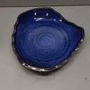 12" Blue Decorative Bowl, Large Decorative Centerpiece, Ceramic Dish for Dining Room, Blue Fruit Bowl for Kitchen Counter, Entryway Key Holder Tray, Coffee Table Accent, Oven Microwave Dishwasher Safe
