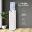 Igloo Top Loading Water Cooler with Removable Drip Tray & Energy-Saving Features- Water Tower with Hot & Cold Temperature Settings- Water Dispenser Fits 3 & 5-Gallon Jugs with Child Safety Lock- White