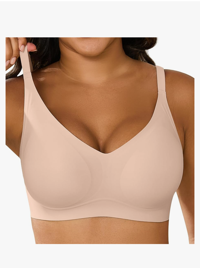 Women's Supportive Wireless Jelly Bras for Women Seamless Comfort, Full Coverage, No Underwire, T-Shirt Women Bras. Size Medium