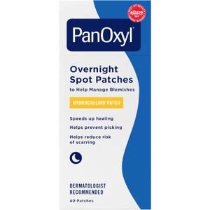 PanOxyl PM Overnight Spot Patches, Advanced Hydrocolloid Healing Technology, Fragrance Free, 40 Count Pack of 1