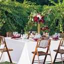 sancua White Tablecloths for 8 Foot Rectangle Tables, 6 Pack - Washable Polyester Fabric Table Cover for Wedding Wedding, Birthday Party, Banquet Reception, 60x120 Inch