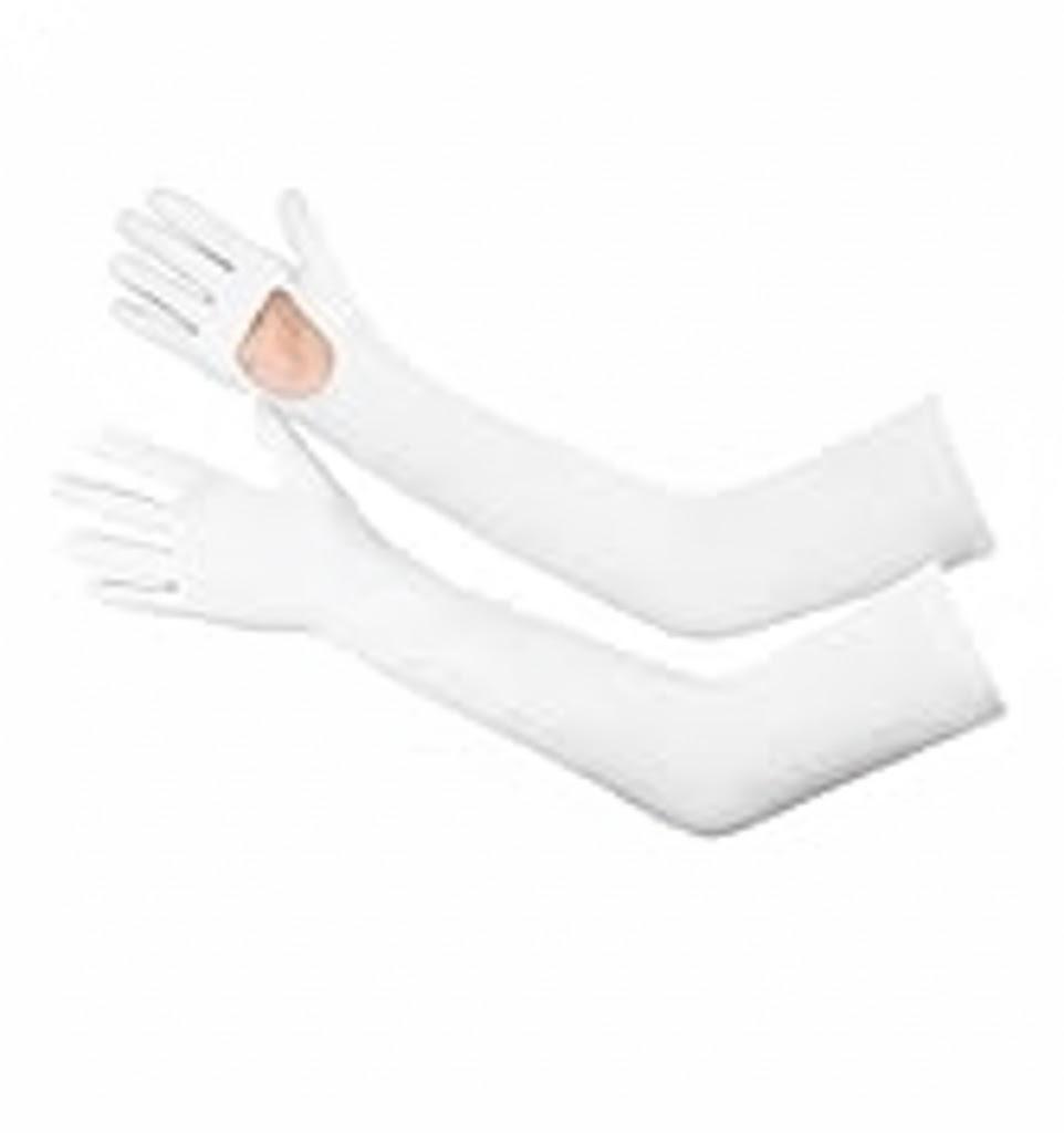 2 Pairs UV Protection Gloves Full Arm Sunblock Gloves with Ventilation Holes, Summer Sun Protection Gloves for Driving  (White)