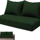 Outdoor Loveseat Cushion Set 46 x 24 inch Waterproof Oxford UV Resistant and Fade Resistant Patio Furniture Cushion, Deep Seat Cushions for Patio Couch, Bench and Swing Chair, Green1#