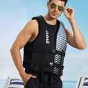 huraty Unisex Swim Vest, Adjustable Straps Swimming Vest, Youth Neoprene Vest for Outdoor Water Sports, Black, M