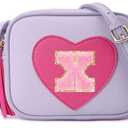 OYLOLA 3 4 5 6 7 8 Year Old Girl Birthday Gifts Initial Toddler Girl Purse Kids Purse Toddler Girls Gift Heart Purse Purple X