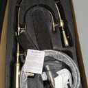 Copper Kitchen Faucet, Single Handle, 360 Swivel High Arc Kitchen Sink Faucet, Brushed Gold Pull Down Kitchen Faucet Solid Brass Handle