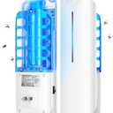 Flying Insect Trap Plug in Mosquito Bug Zapper Indoor Gnat Moth Catcher with 9W Night UV Light, 10 Sticky Glue Board Refills for Home Office White