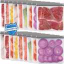 Lerine 18 Pack Reusable Gallon Freezer Bags Dishwasher Safe, BPA Free Reusable freezer Bags 1 Gallon, Extra Thick Leakproof Food Storage Bags for Meal Prep, Fridge Kitchen Organization (Gray)
