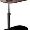 C-Shaped End Table, Adjustable Height Small Side Table for Couch, 360Swivel Side Table Living Room and Bedroom for Sofa, Bed,Chair, Snack (Walnut)